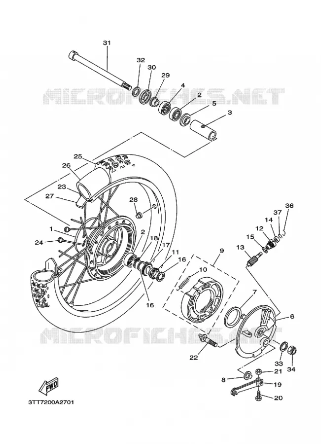 VOORWIEL Yamaha MOTO 125 2007 DT  DT125