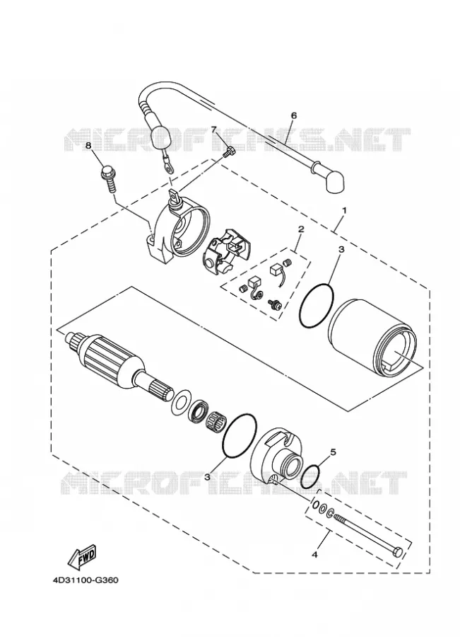 STARTMOTOR Yamaha QUAD 250 2008 RAPTOR  YFM250R