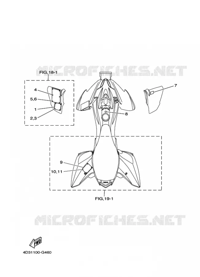 STICKER / LABEL 3 Yamaha QUAD 250 2008 RAPTOR  YFM250R