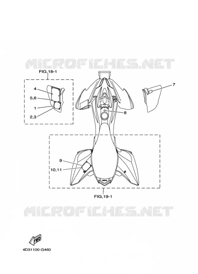 STICKER / LABEL 3 Yamaha QUAD 250 2008 RAPTOR  YFM250R