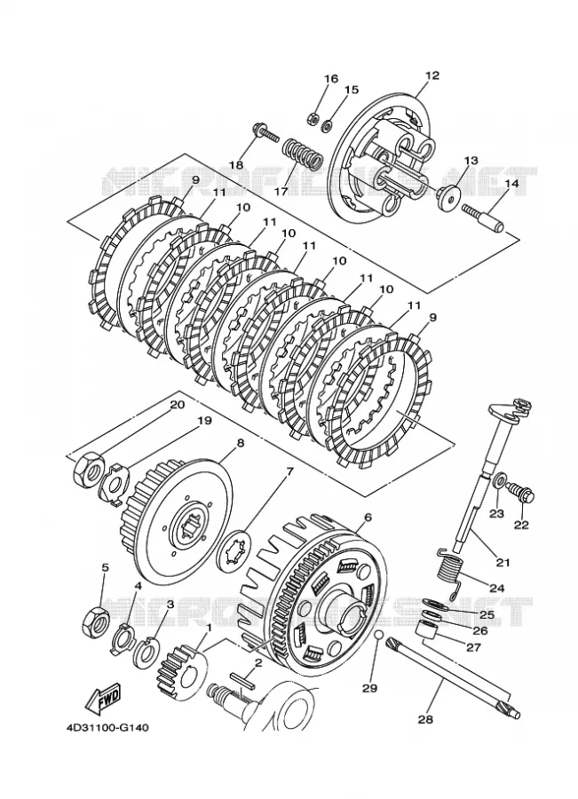 STARTMOTOR KOPPELINGS Yamaha QUAD 250 2008 RAPTOR  YFM250R