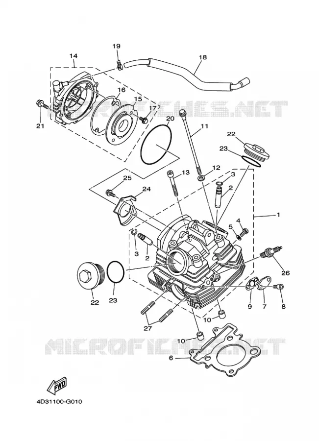 CILINDERKOP Yamaha QUAD 250 2009 RAPTOR  YFM250R