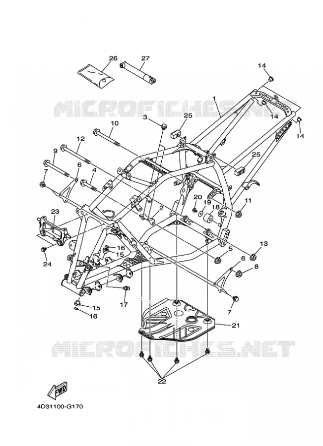 FRAME Yamaha QUAD 250 2009 RAPTOR  YFM250R
