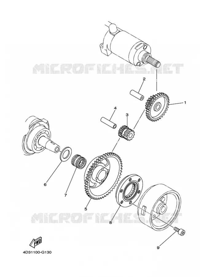 STARTMOTOR KOPPELINGS Yamaha QUAD 250 2009 RAPTOR  YFM250R