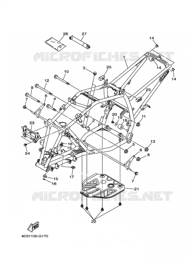 FRAME Yamaha QUAD 250 2009 RAPTOR  YFM250R
