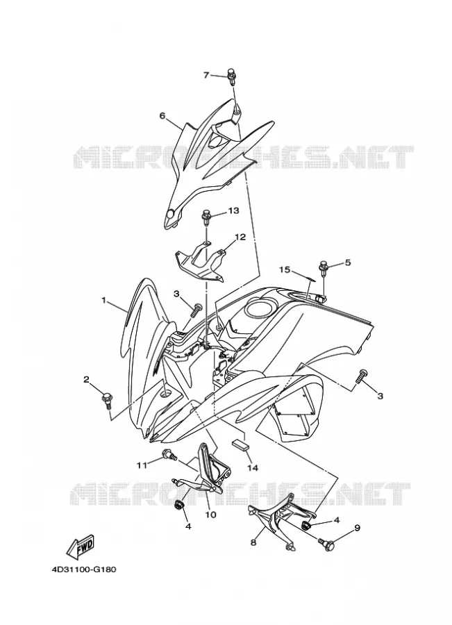 VOORSPATBORD Yamaha QUAD 250 2009 RAPTOR  YFM250R