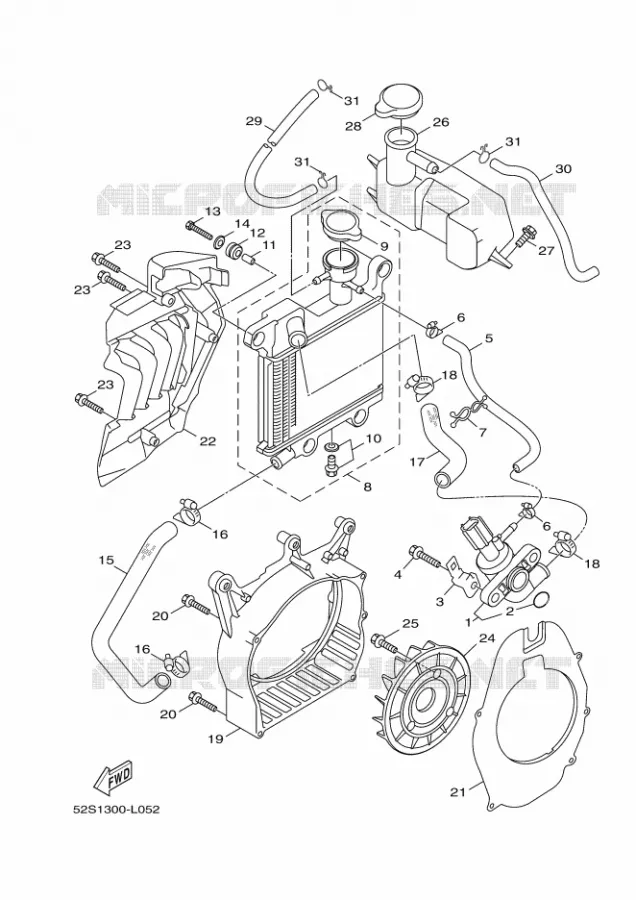 RADIATEUR / SLANG Yamaha SCOOTER 151 2016 XENTER  HW151