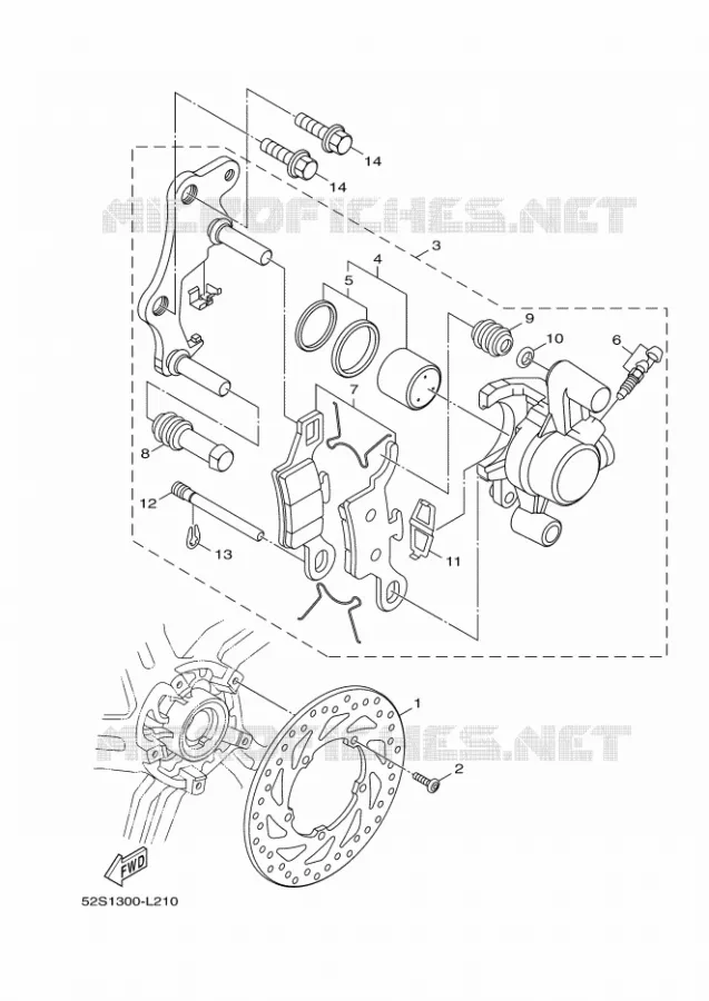 REMKLAUW VOOR Yamaha SCOOTER 151 2016 XENTER  HW151