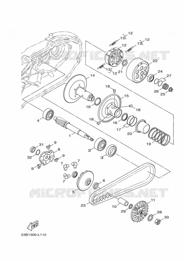 STARTMOTOR KOPPELINGS Yamaha SCOOTER 125 2016 XENTER  HW125