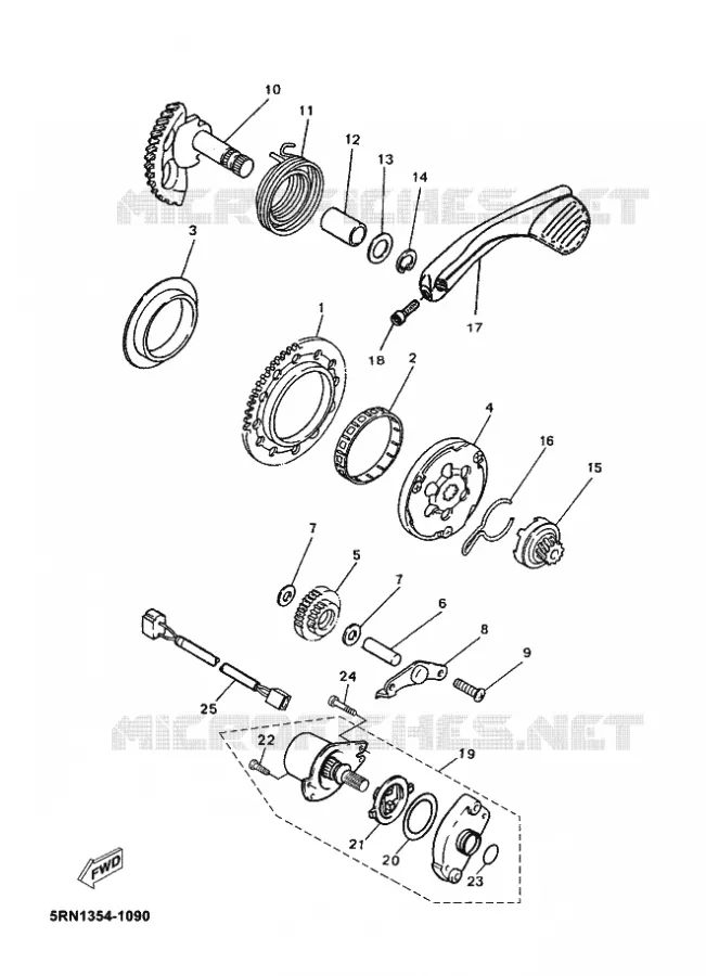 STARTMOTOR Yamaha SCOOTER 50 2009 OVETTO  YN50