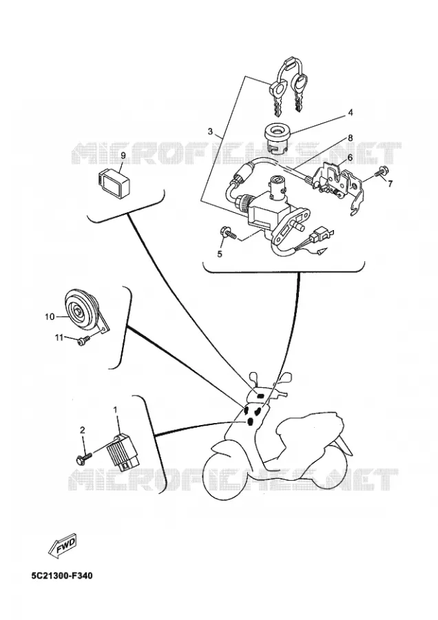 ELECTRISCH 1 Yamaha SCOOTER 50 2009 OVETTO  YN50