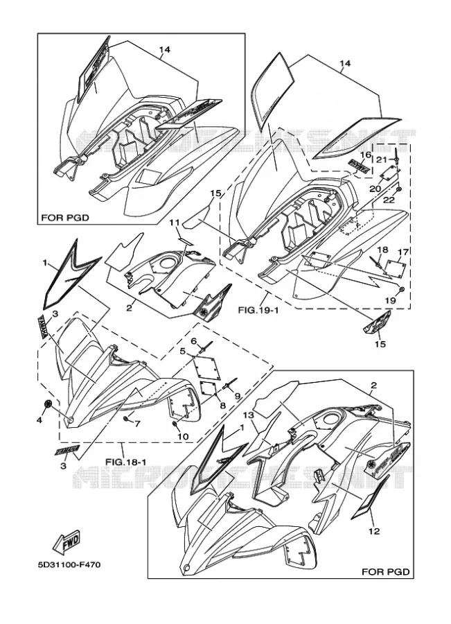 STICKER / LABEL 4 Yamaha QUAD 450 2007 YFZ  YFZ450