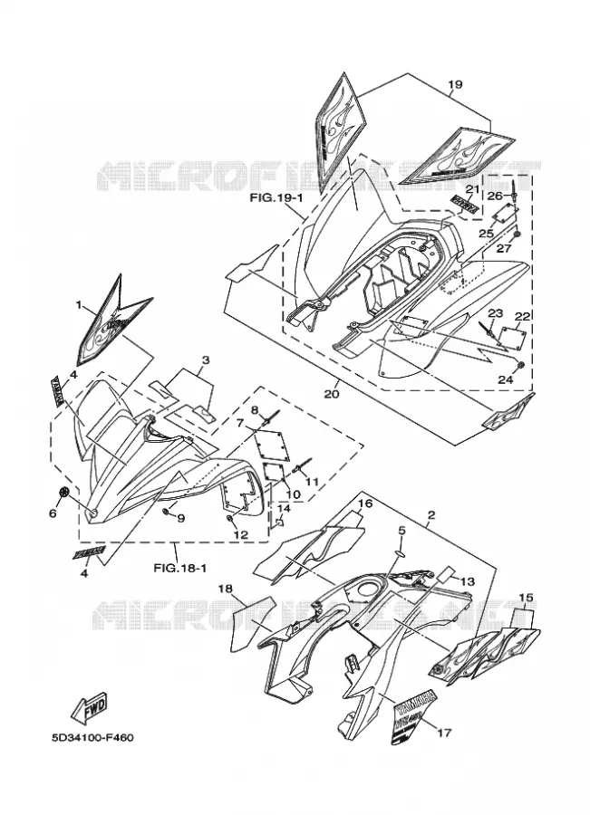 STICKER / LABEL 3 Yamaha QUAD 450 2007 YFZ  YFZ450