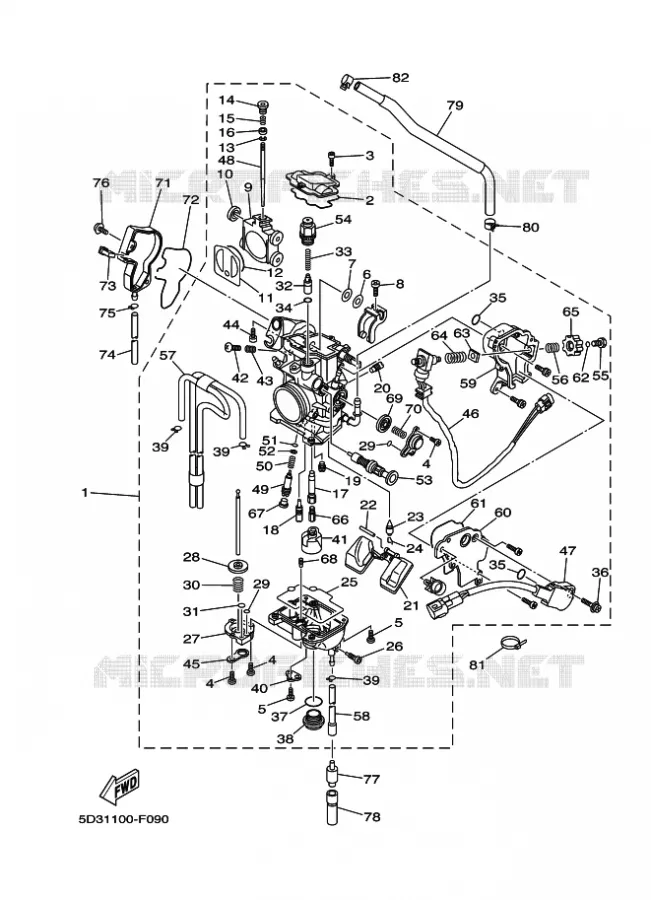CARBURATEUR  Yamaha QUAD 450 2007 YFZ  YFZ450
