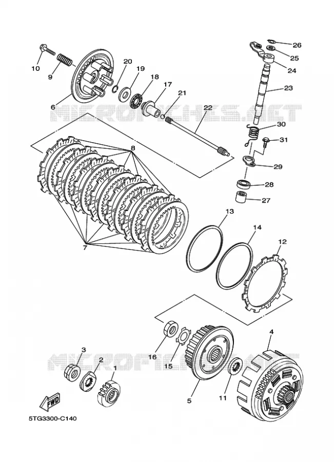 STARTMOTOR KOPPELINGS Yamaha QUAD 450 2008 YFZ  YFZ450