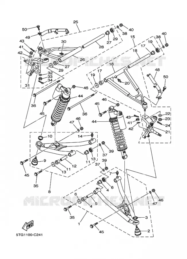 OPHANGING / WIEL VOOR Yamaha QUAD 450 2008 YFZ  YFZ450