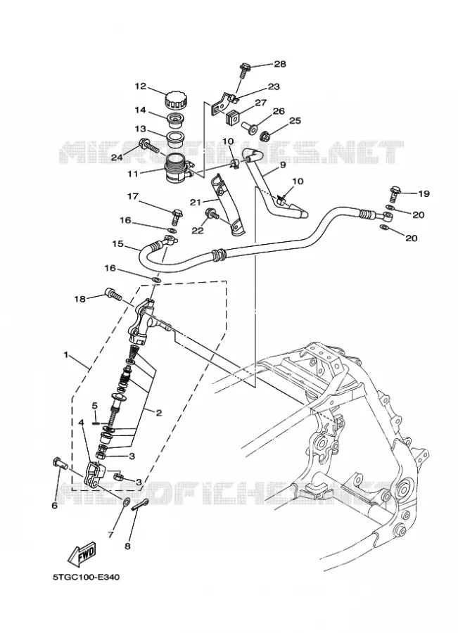 REMPOMP ACHTER Yamaha QUAD 450 2008 YFZ  YFZ450