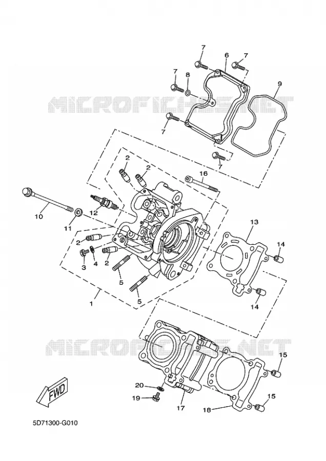 CILINDERKOP Yamaha MOTO 125 2016 R125  YZF-R125
