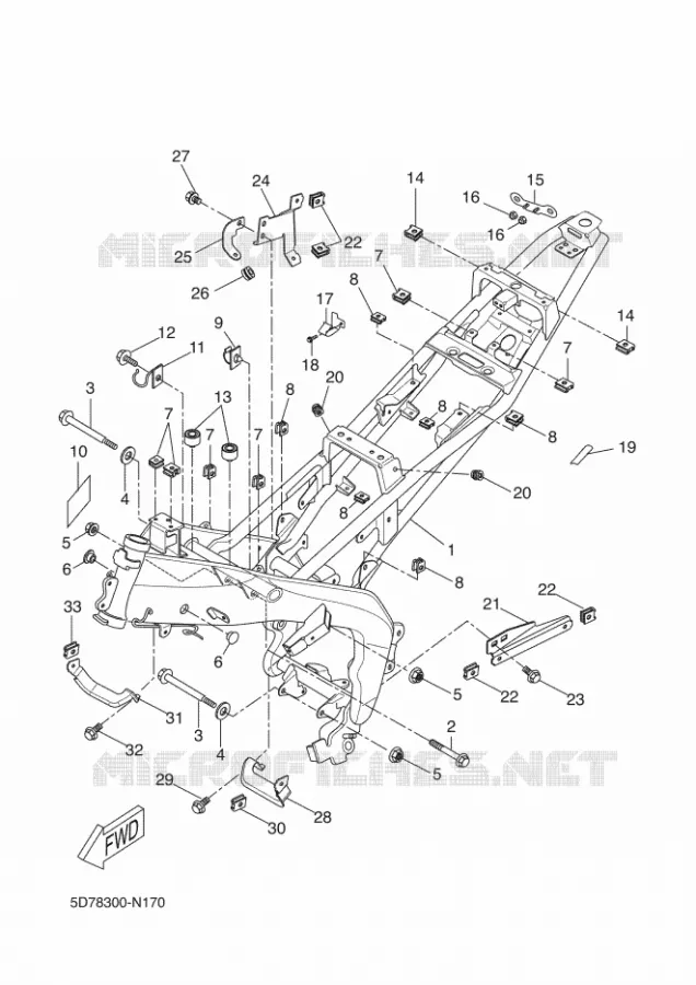 FRAME Yamaha MOTO 125 2016 R125  YZF-R125