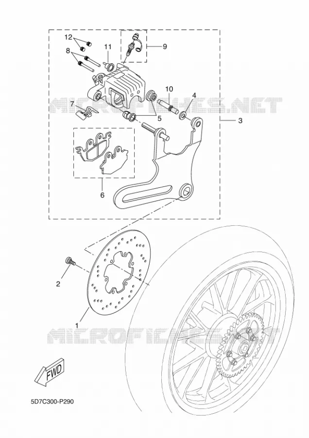 REMKLAUW ACHTER Yamaha MOTO 125 2016 R125  YZF-R125