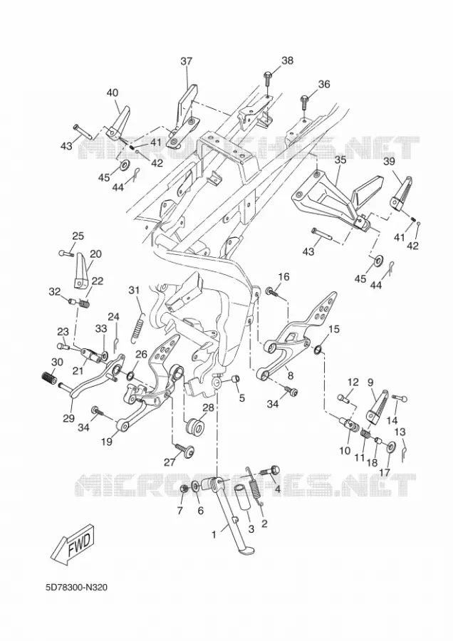 STANDAARD / VOETSTEUN Yamaha MOTO 125 2016 R125  YZF-R125