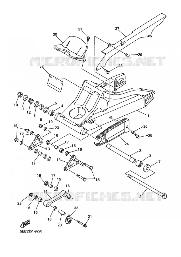 ACHTERBRUG Yamaha MOTO 600 1999 R6  YZF-R6