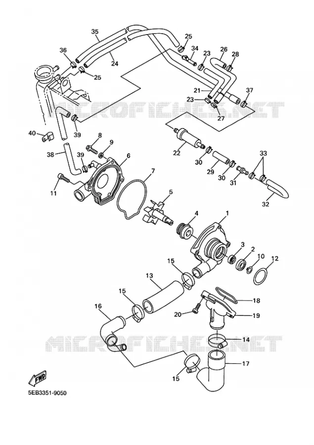 WATERPOMP / SLANGEN Yamaha MOTO 600 1999 R6  YZF-R6