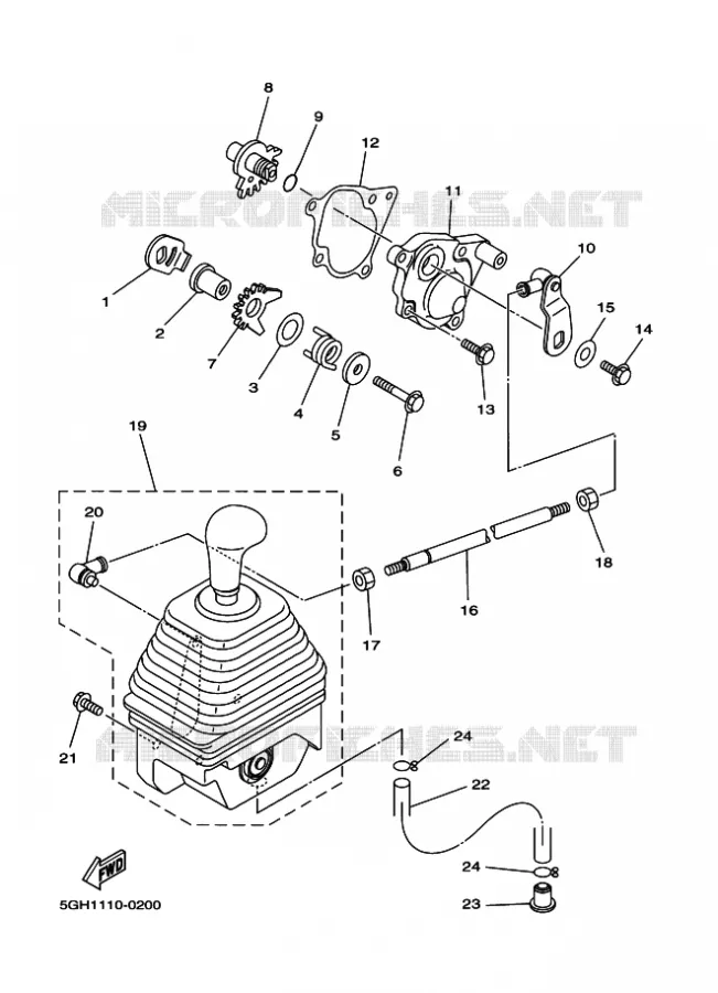 SCHAKEL STANG / PEDAAL Yamaha QUAD 400 2000 KODIAK  YFM400FWA