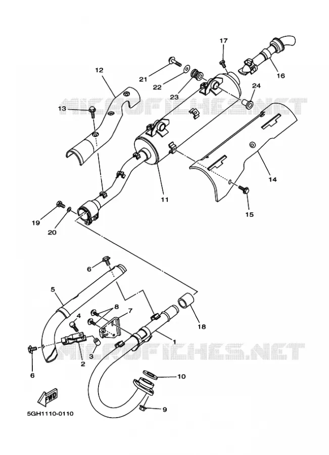 UITLAAT Yamaha QUAD 400 2000 KODIAK  YFM400FWA