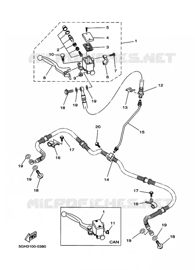 REMPOMP VOOR Yamaha QUAD 400 2000 KODIAK  YFM400FWA