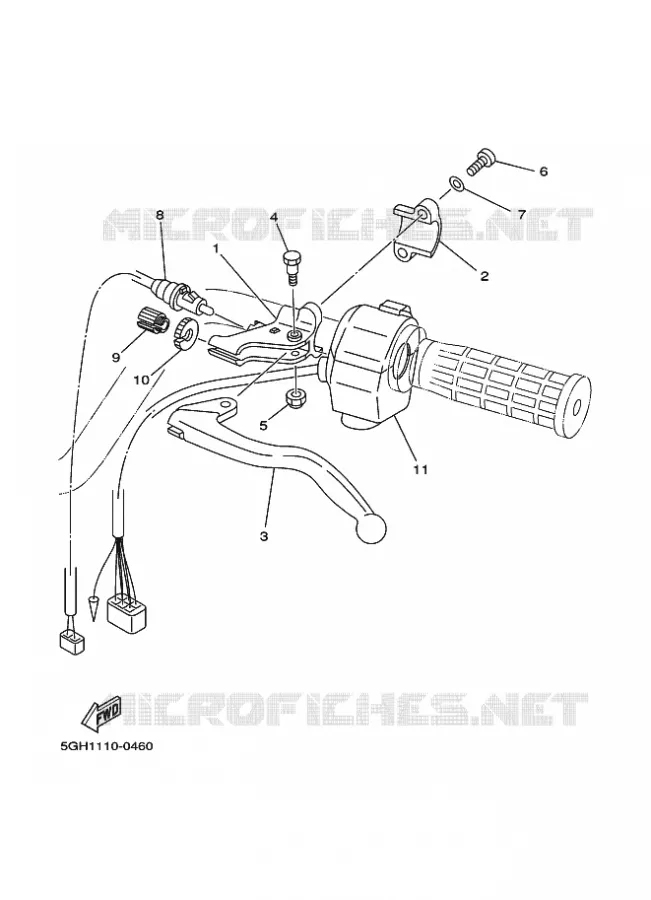 STUURSCHAKELAAR / HEVEL Yamaha QUAD 400 2000 KODIAK  YFM400FWA