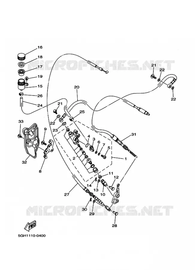REMPOMP ACHTER Yamaha QUAD 400 2001 KODIAK  YFM400FWA