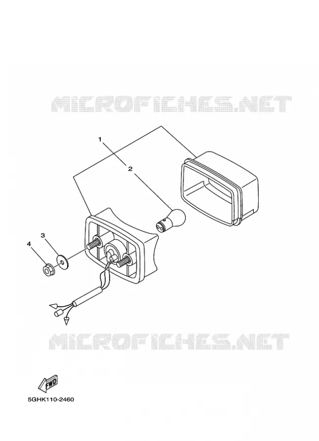 ACHTERLICHT Yamaha QUAD 400 2002 KODIAK  YFM400FWA