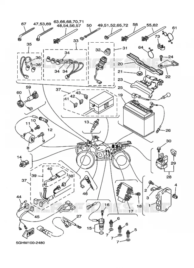 ELECTRISCH 1 Yamaha QUAD 400 2002 KODIAK  YFM400FWA