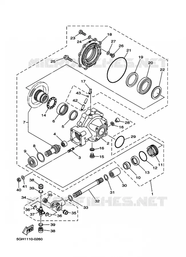 AANDRIJFAS Yamaha QUAD 400 2002 KODIAK  YFM400FWA
