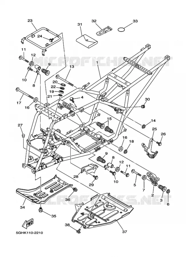 FRAME Yamaha QUAD 400 2002 KODIAK  YFM400FWA