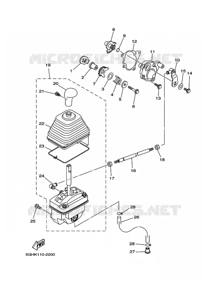 SCHAKEL STANG / PEDAAL Yamaha QUAD 400 2002 KODIAK  YFM400FWA