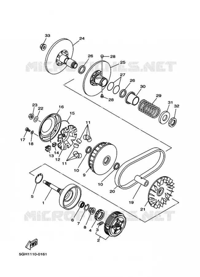 STARTMOTOR KOPPELINGS Yamaha QUAD 400 2002 KODIAK  YFM400FWA