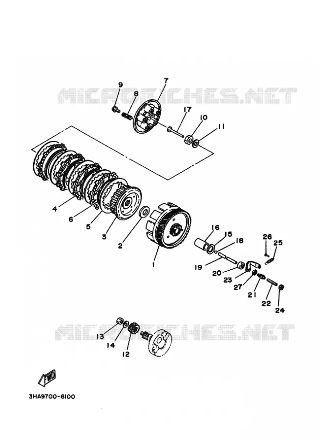 STARTMOTOR KOPPELINGS Yamaha MOTO 100 1999 AG  AG100F