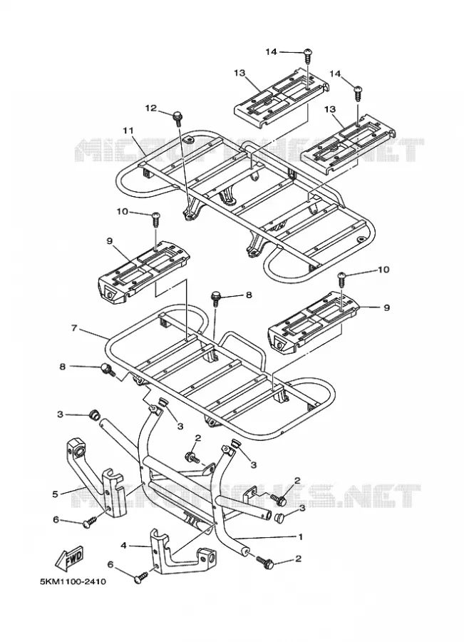 BUMPER Yamaha QUAD 660 2003 GRIZZLY  YFM660FWA