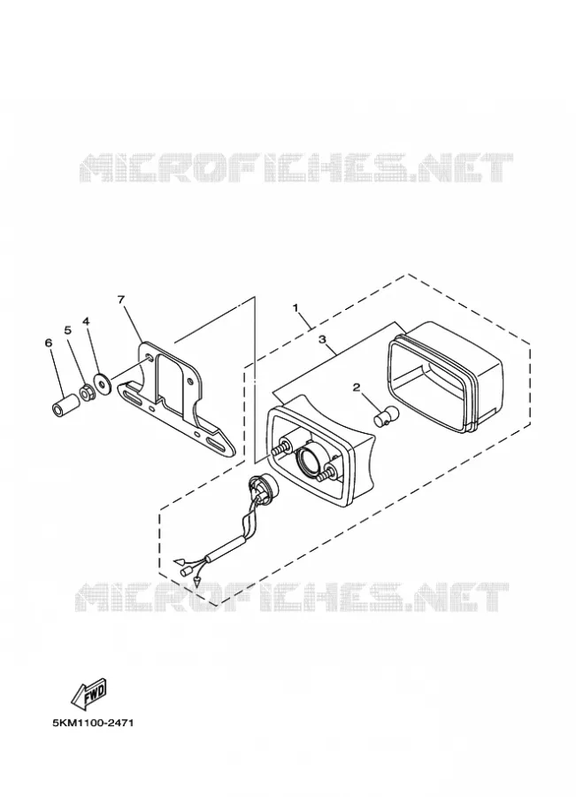 ACHTERLICHT 2 Yamaha QUAD 660 2003 GRIZZLY  YFM660FWA