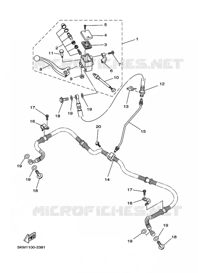 REMPOMP VOOR Yamaha QUAD 660 2003 GRIZZLY  YFM660FWA