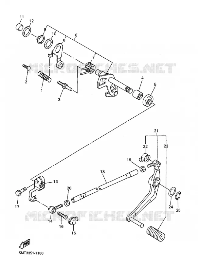 SCHAKEL STANG / PEDAAL Yamaha MOTO 600 2001 R6  YZF-R6