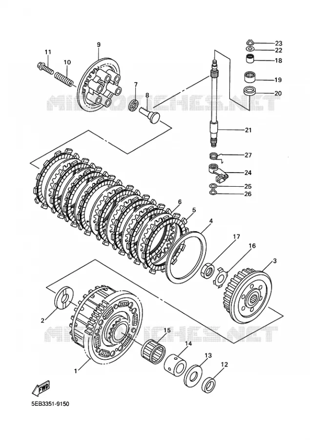 STARTMOTOR KOPPELINGS Yamaha MOTO 600 2001 R6  YZF-R6