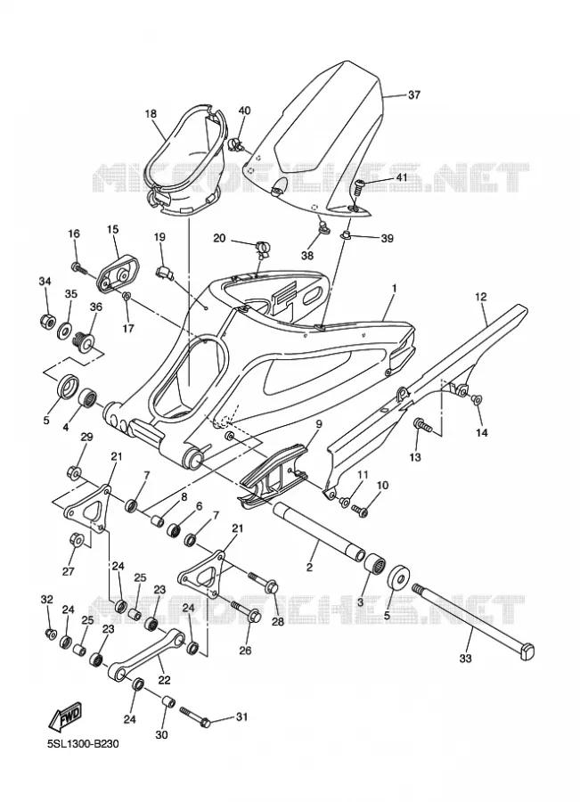 ACHTERBRUG Yamaha MOTO 600 2003 R6  YZF-R6