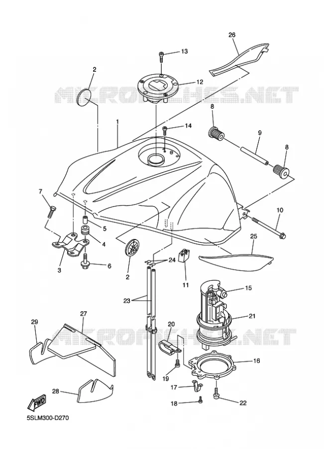 BENZINE TANK Yamaha MOTO 600 2005 R6  YZF-R6