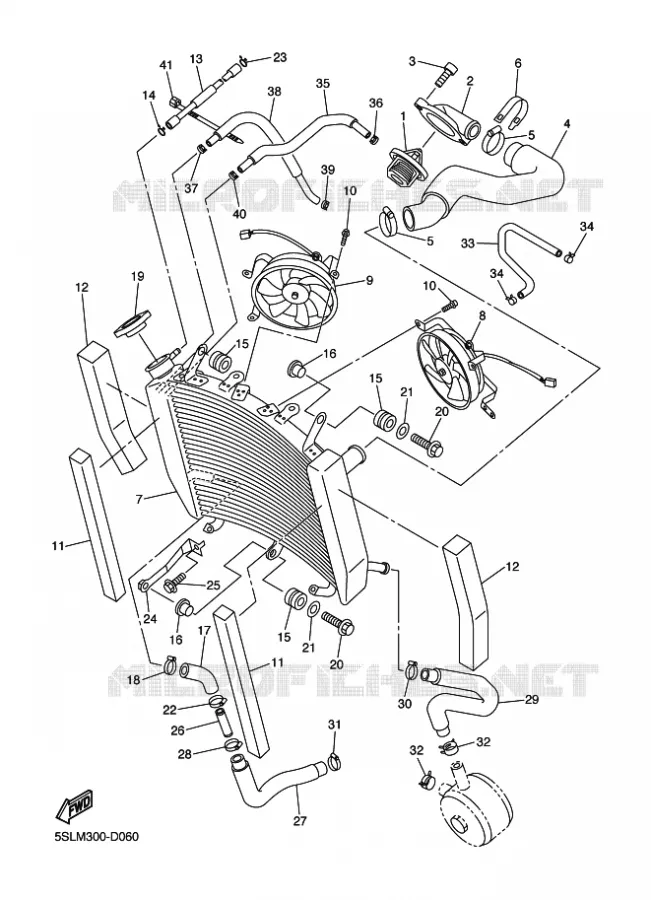 RADIATEUR / SLANG Yamaha MOTO 600 2005 R6  YZF-R6