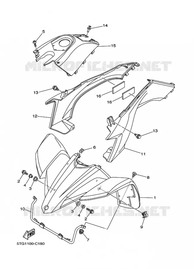 VOORSPATBORD Yamaha QUAD 450 2004 YFZ  YFZ450