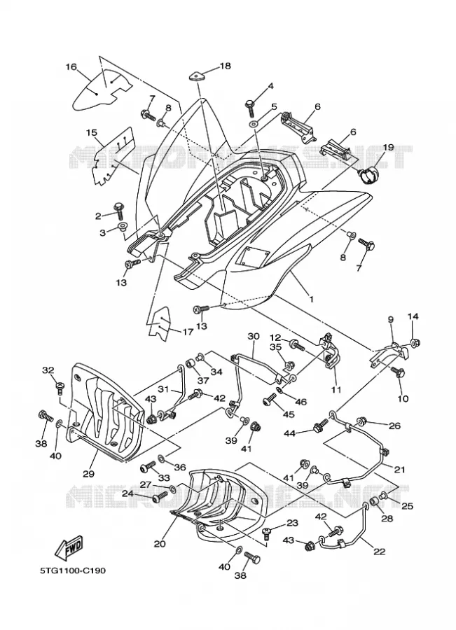 ACHTERSPATBORD  Yamaha QUAD 450 2005 YFZ  YFZ450