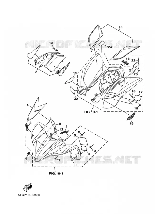 STICKER / LABEL 5 Yamaha QUAD 450 2005 YFZ  YFZ450